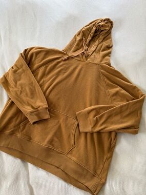 American Eagle Outfitters Mustard Brown Hooded Pullover Cropped Sleeve